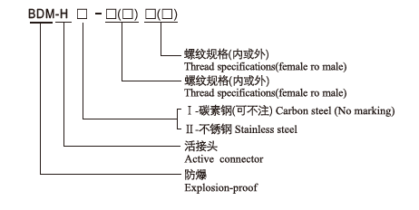 BHJ碳钢防爆活接头G34内外丝活接DN20不锈钢接头M2015管(图1)