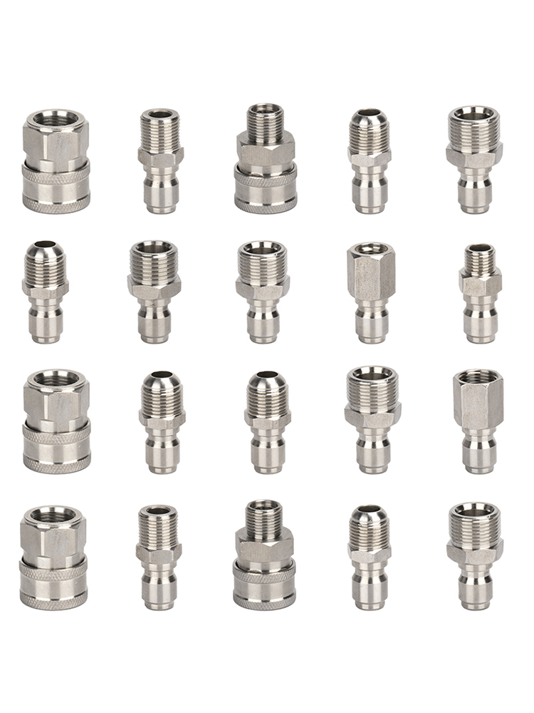 304316不锈钢快插双插直通PU接头PU46810121416软管胶管四氟管气嘴